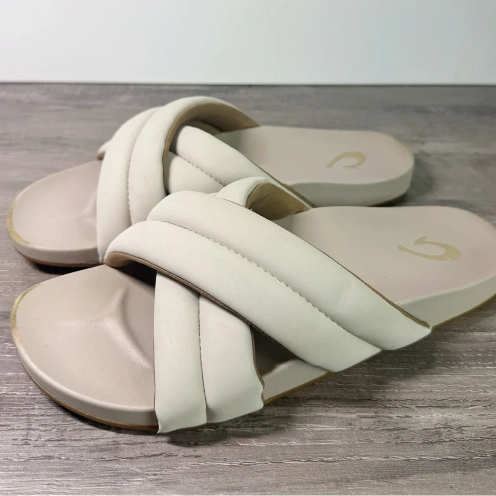 OluKai Hila Puffy Slide Sandal Col: cloud Womens 8 $85 - Picture 2 of 8